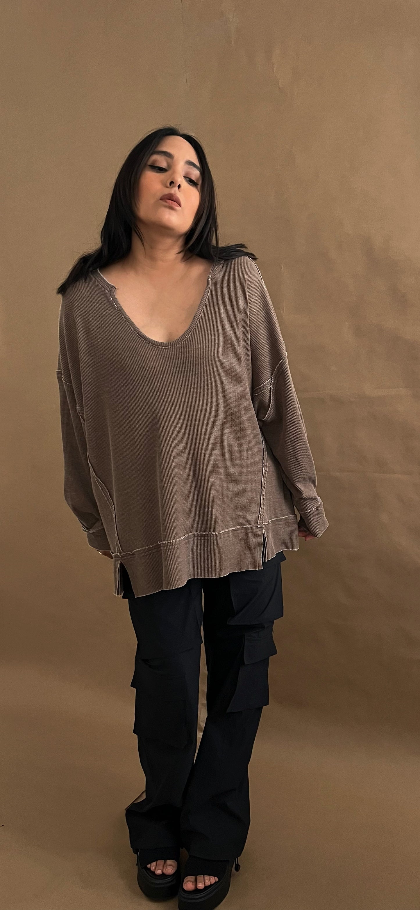 Oversized Waffle Top