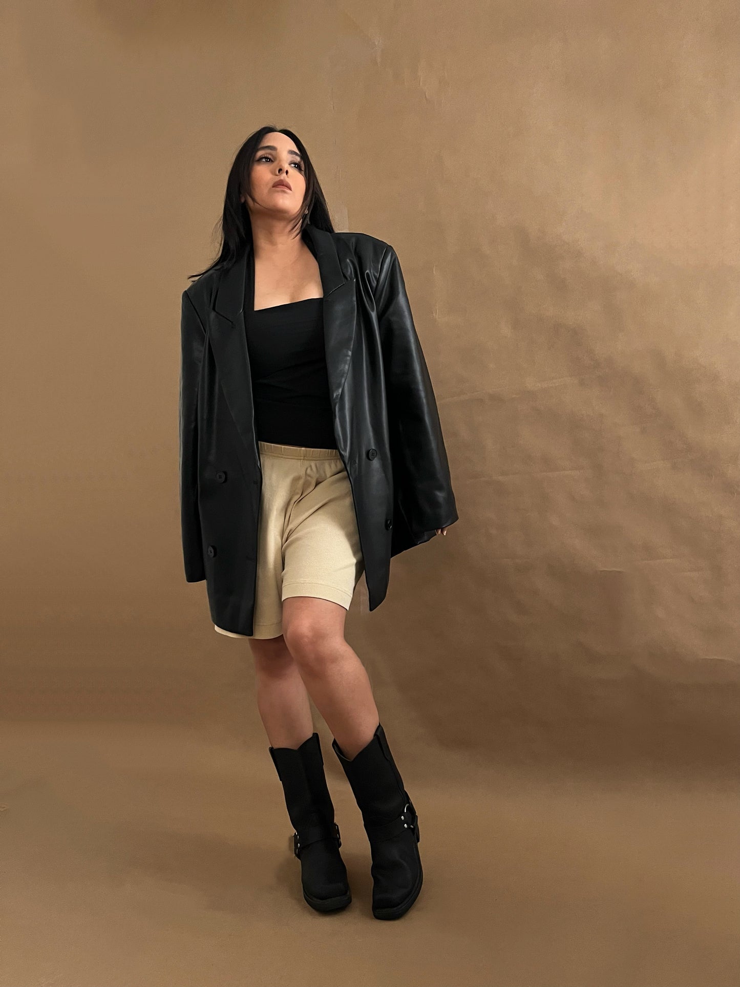 Cotton Blend Ribbed Shorts