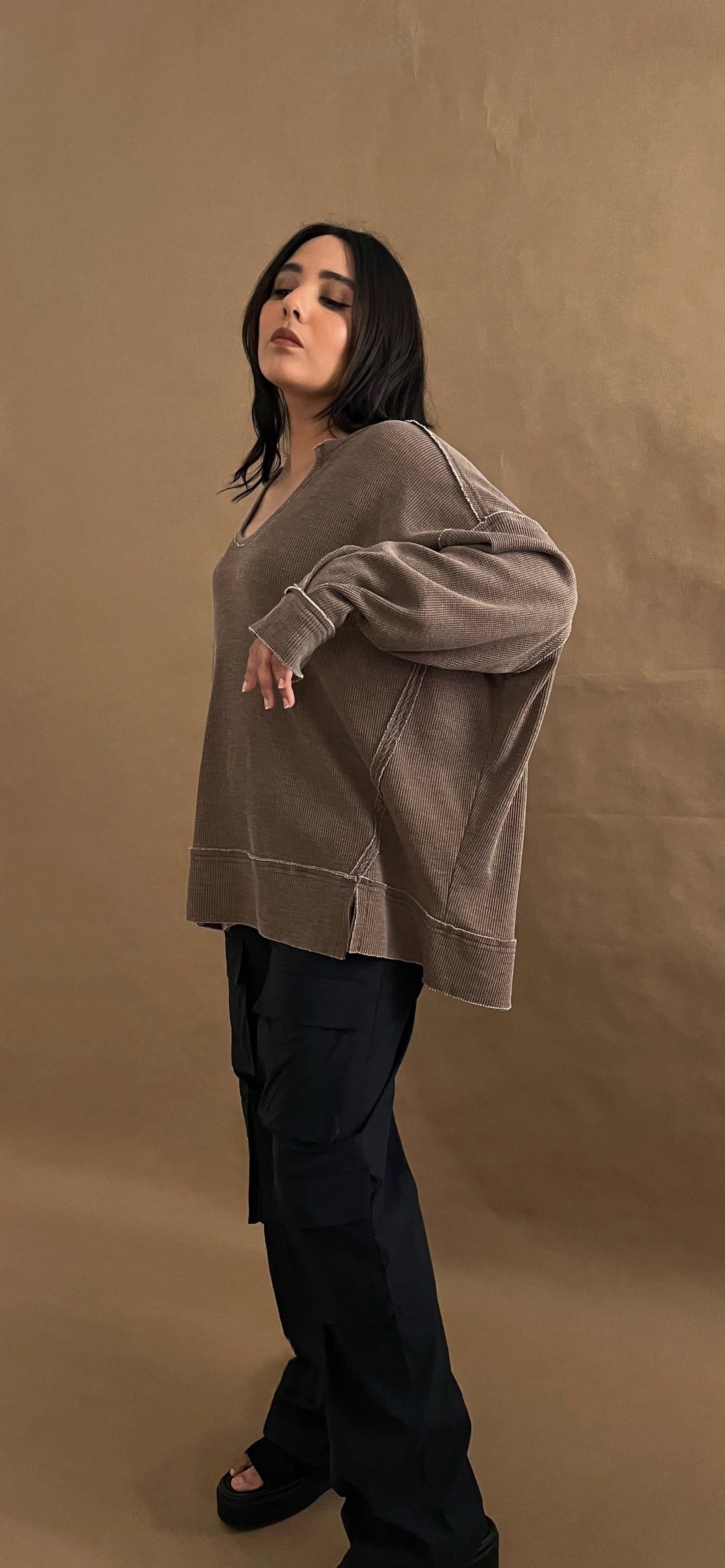 Oversized Waffle Top