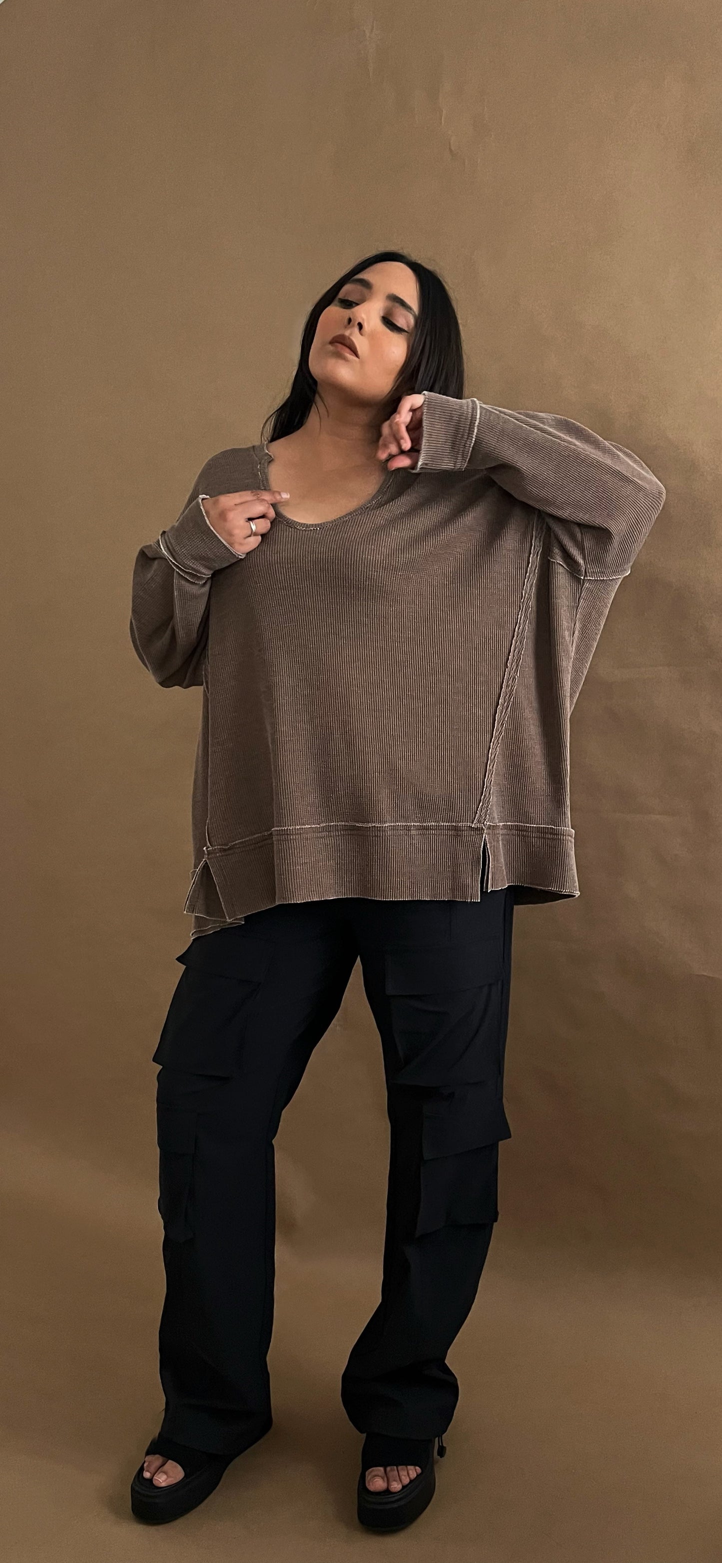Oversized Waffle Top