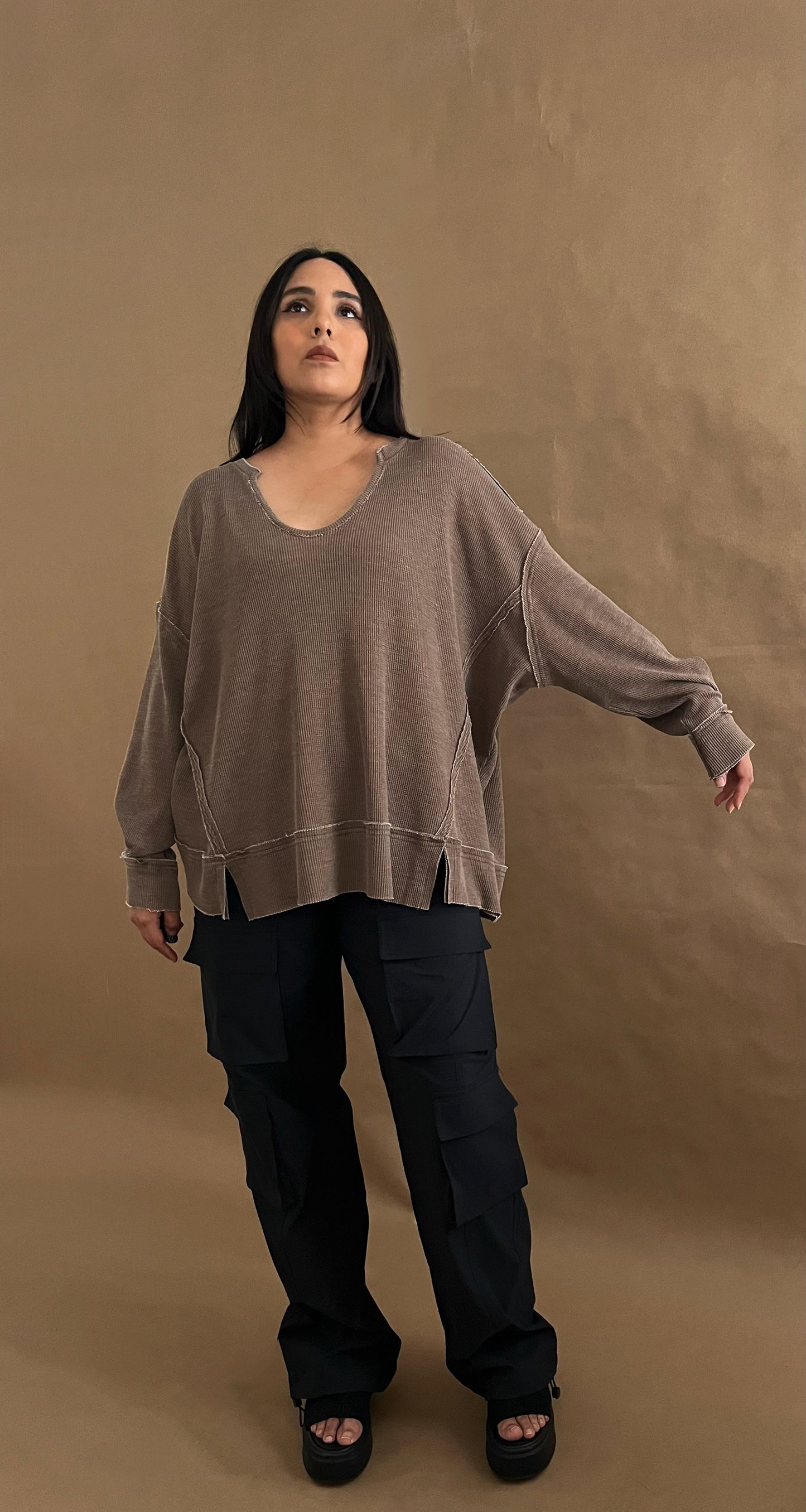 Oversized Waffle Top