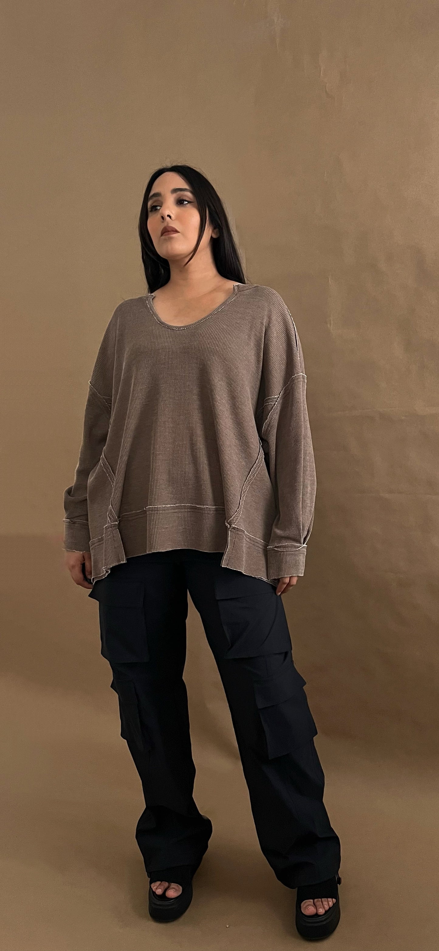 Oversized Waffle Top