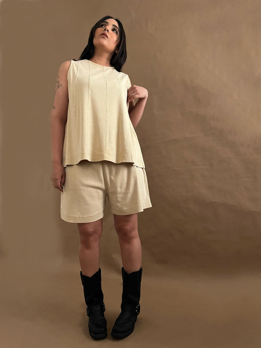 Cotton Blend Ribbed Top