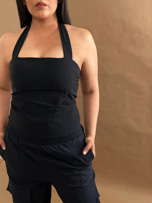 Adjustable Zipped Halter Top
