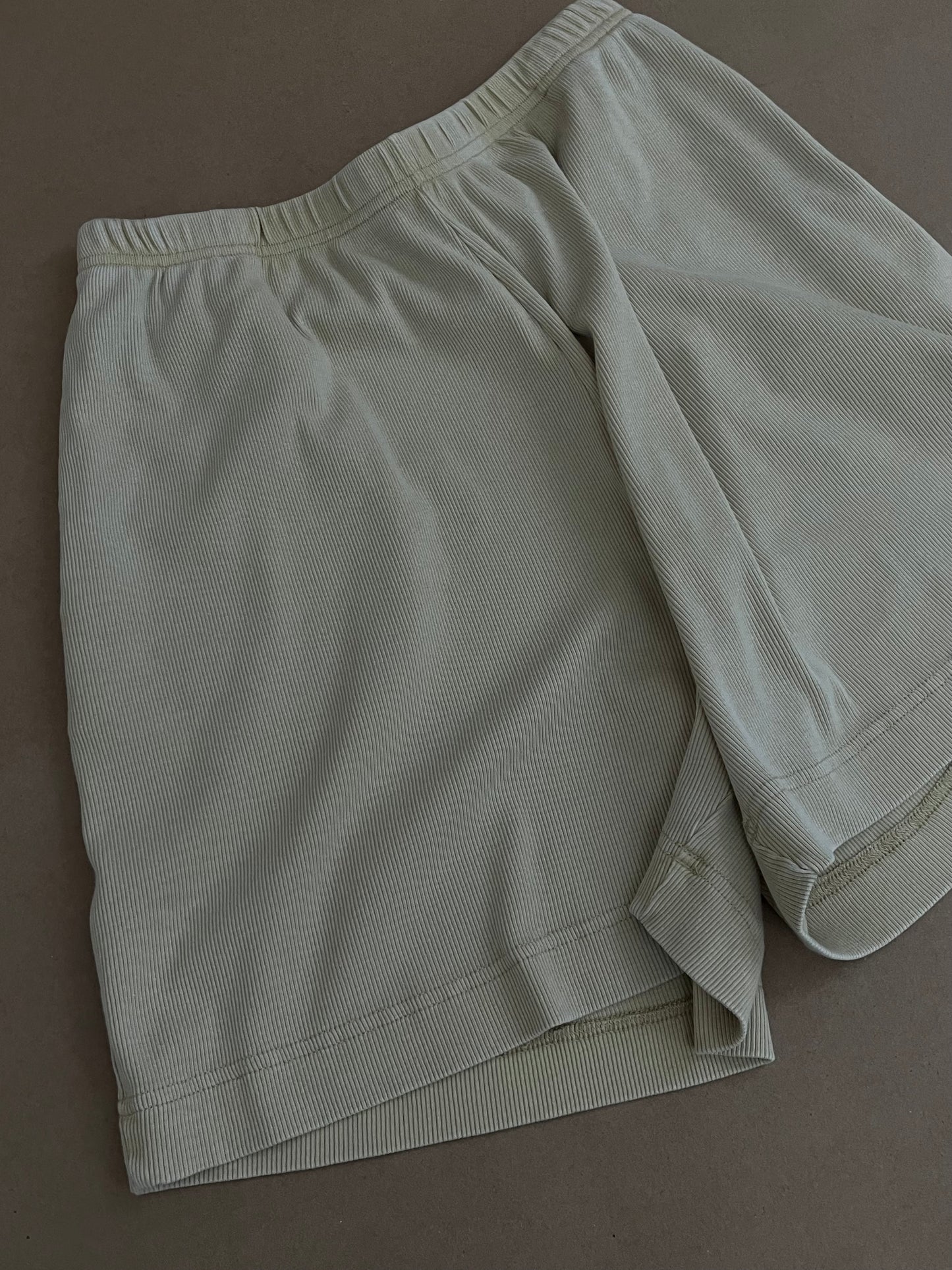 Cotton Blend Ribbed Shorts