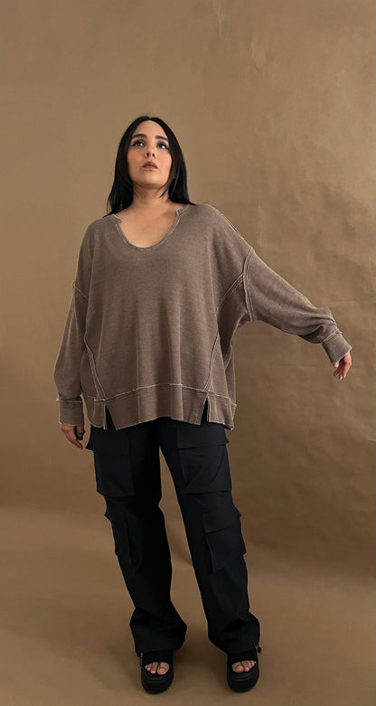 Oversized Waffle Top